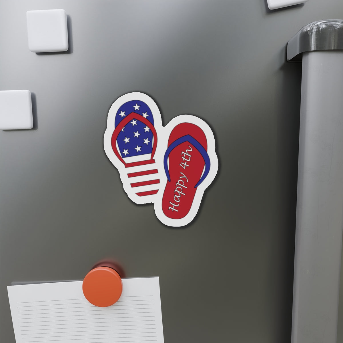 Patriotic Flip-Flop Magnets – Happy 4th USA Refrigerator Decor