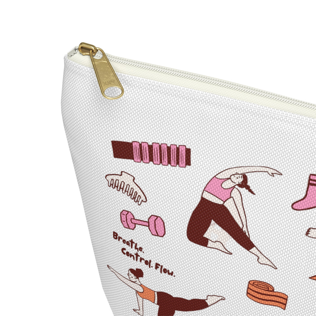 Pilates Accessory Pouch — T‑Bottom Makeup & Gear Bag with Pilates Flow Design