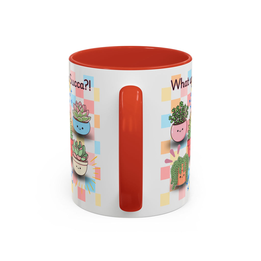 What up Succa? Cute Succulent Accent Coffee Mug – Fun Plant Lover Gift (11 oz)