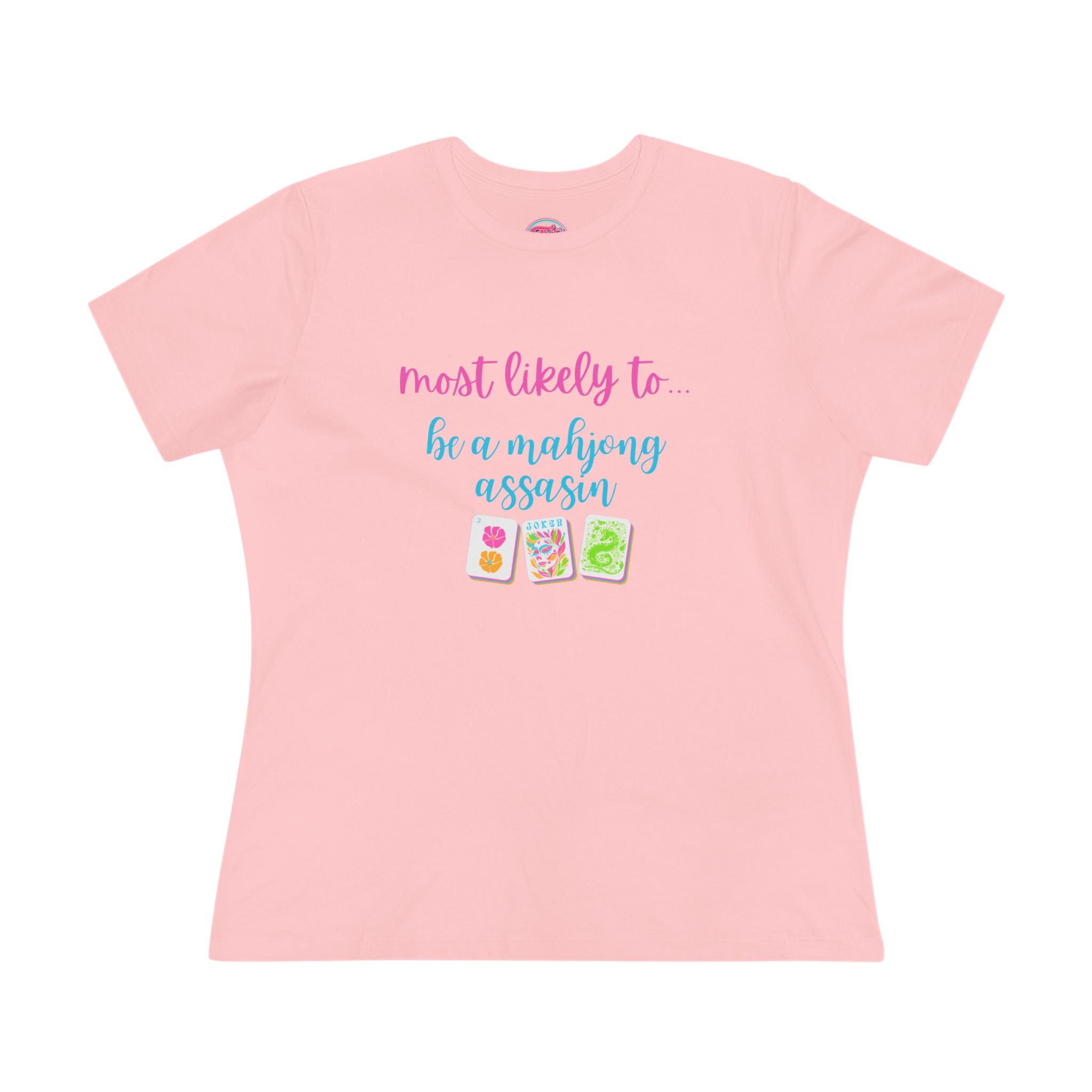 Most Likely to Be a Mahjong Assassin Tee - Funny Mahjong Women's Cotton Tee