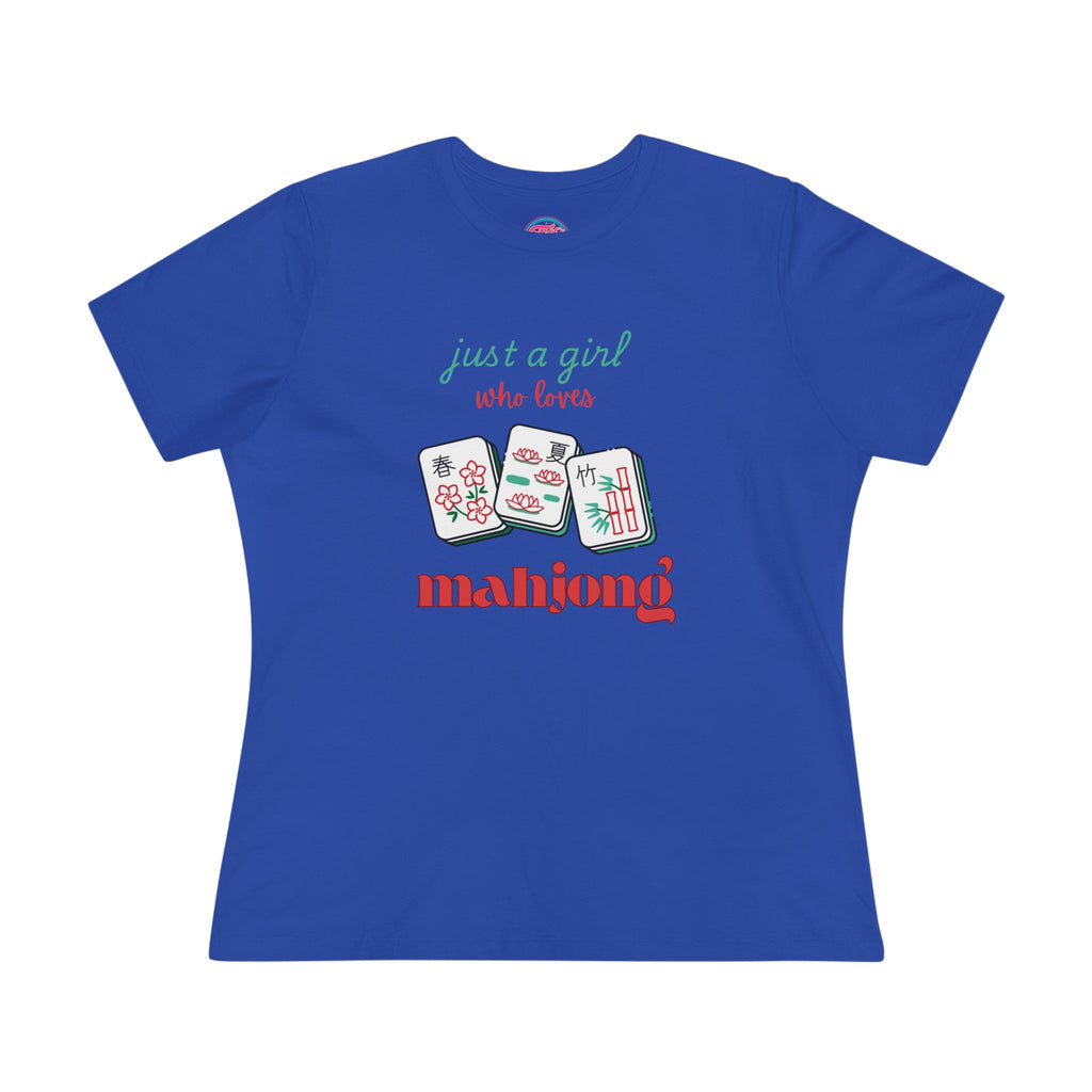 Just a Girl Who Loves Mahjong Tee — Women's Mahjong Graphic Shirt