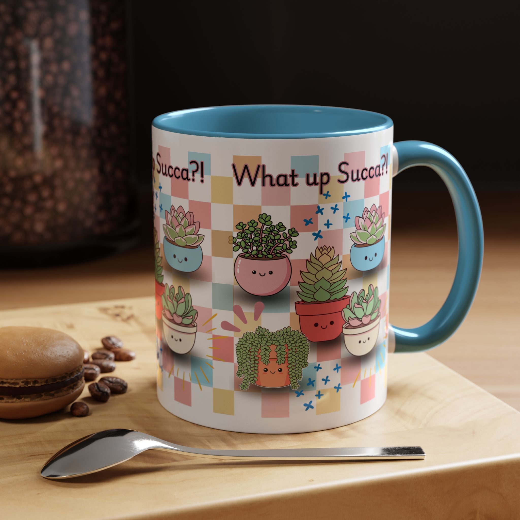 What up Succa? Cute Succulent Accent Coffee Mug – Fun Plant Lover Gift (11 oz)