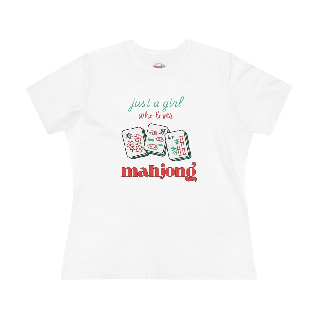 Just a Girl Who Loves Mahjong Tee — Women's Mahjong Graphic Shirt
