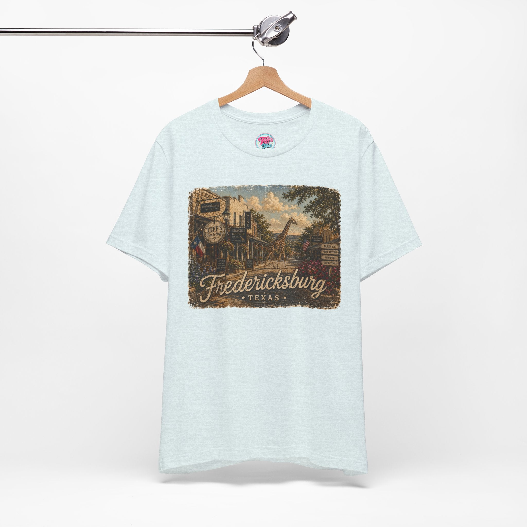 Fredericksburg Texas Vintage Scene Tee featuring Gracie