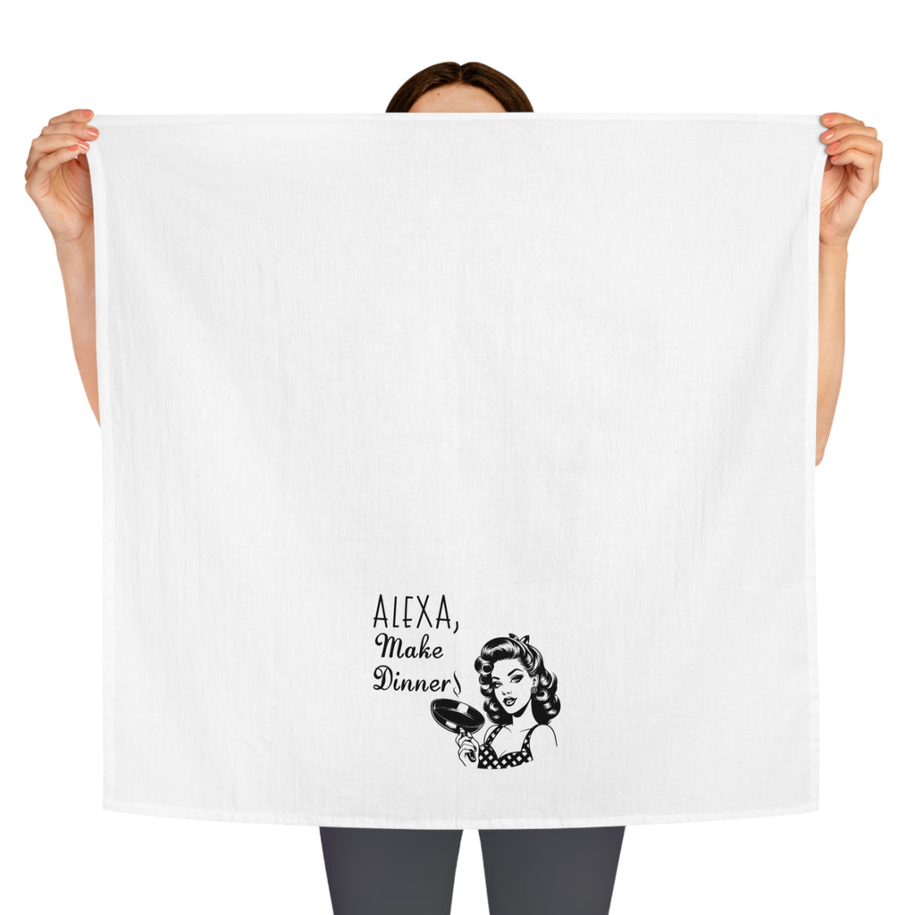 Alexa, Make Dinner Tea Towel — Retro Kitchen Dish Towel for Moms & Hosts