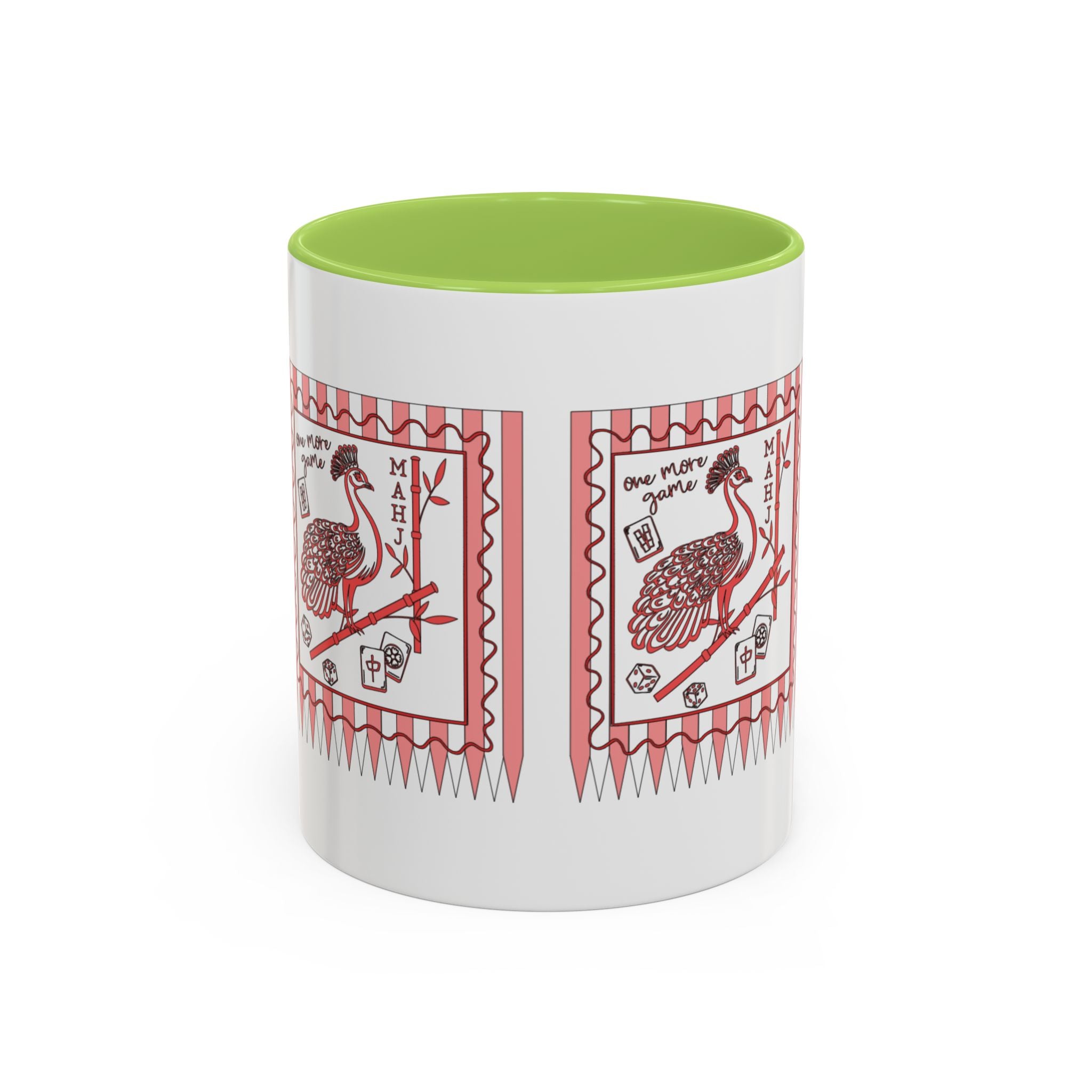 Mahjong Queen Accent Coffee Mug – Retro Tile Design, 11 oz