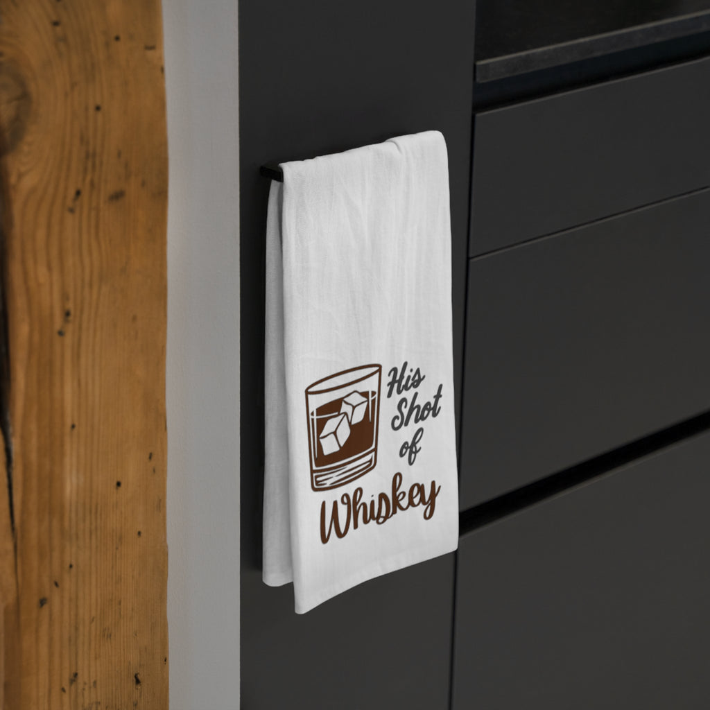 Tea Towel — “His Shot of Whiskey” Cocktail Bar Kitchen Towel