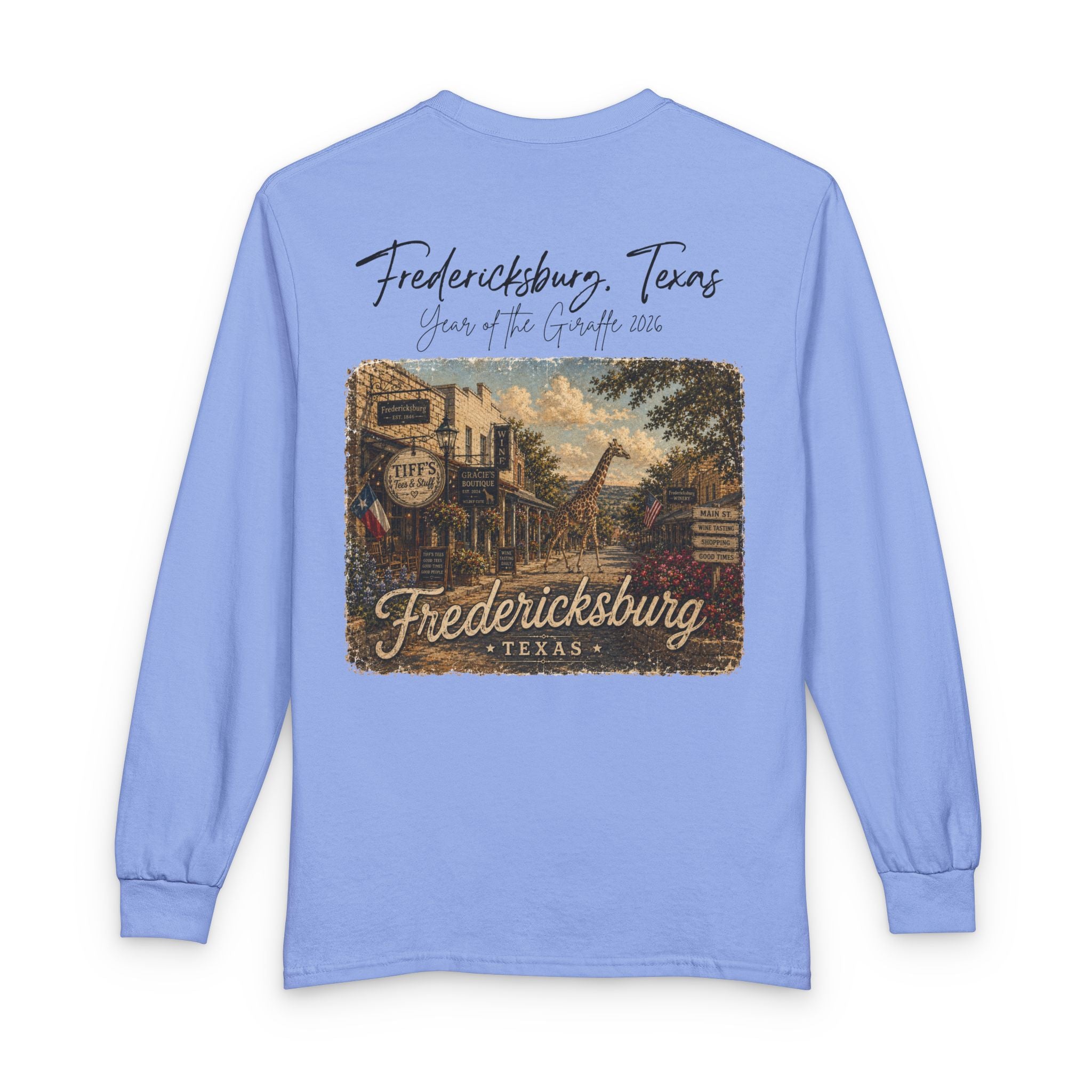 Fredericksburg Texas Vintage Scenic Long Sleeve Shirt