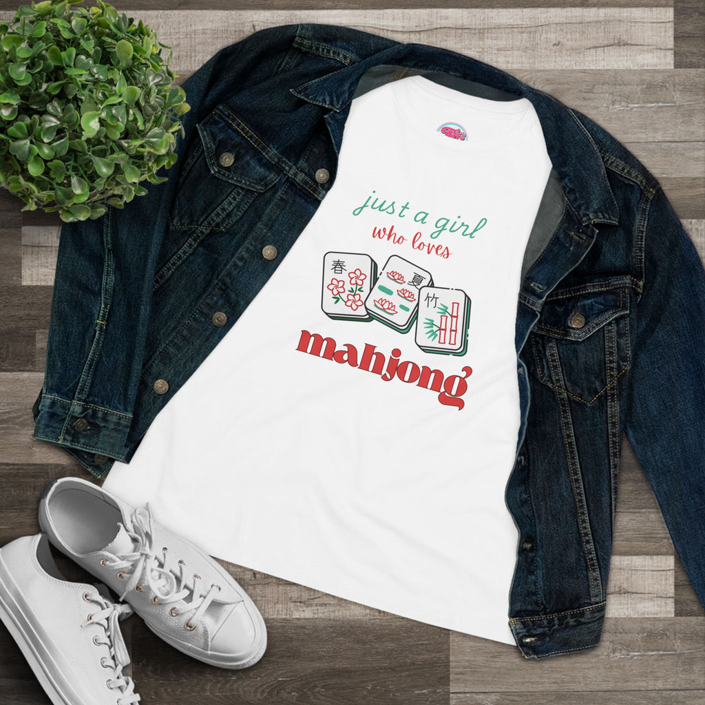 Just a Girl Who Loves Mahjong Tee — Women's Mahjong Graphic Shirt
