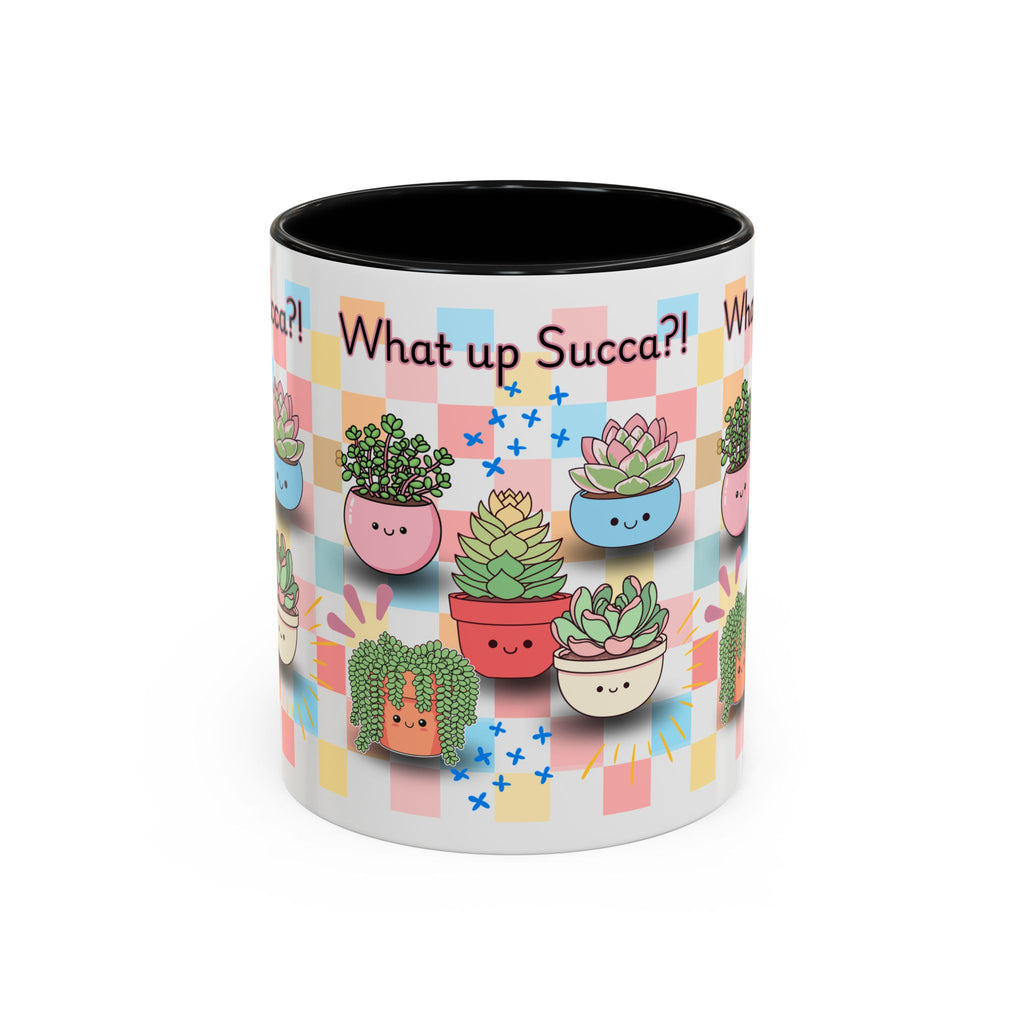 What up Succa? Cute Succulent Accent Coffee Mug – Fun Plant Lover Gift (11 oz)
