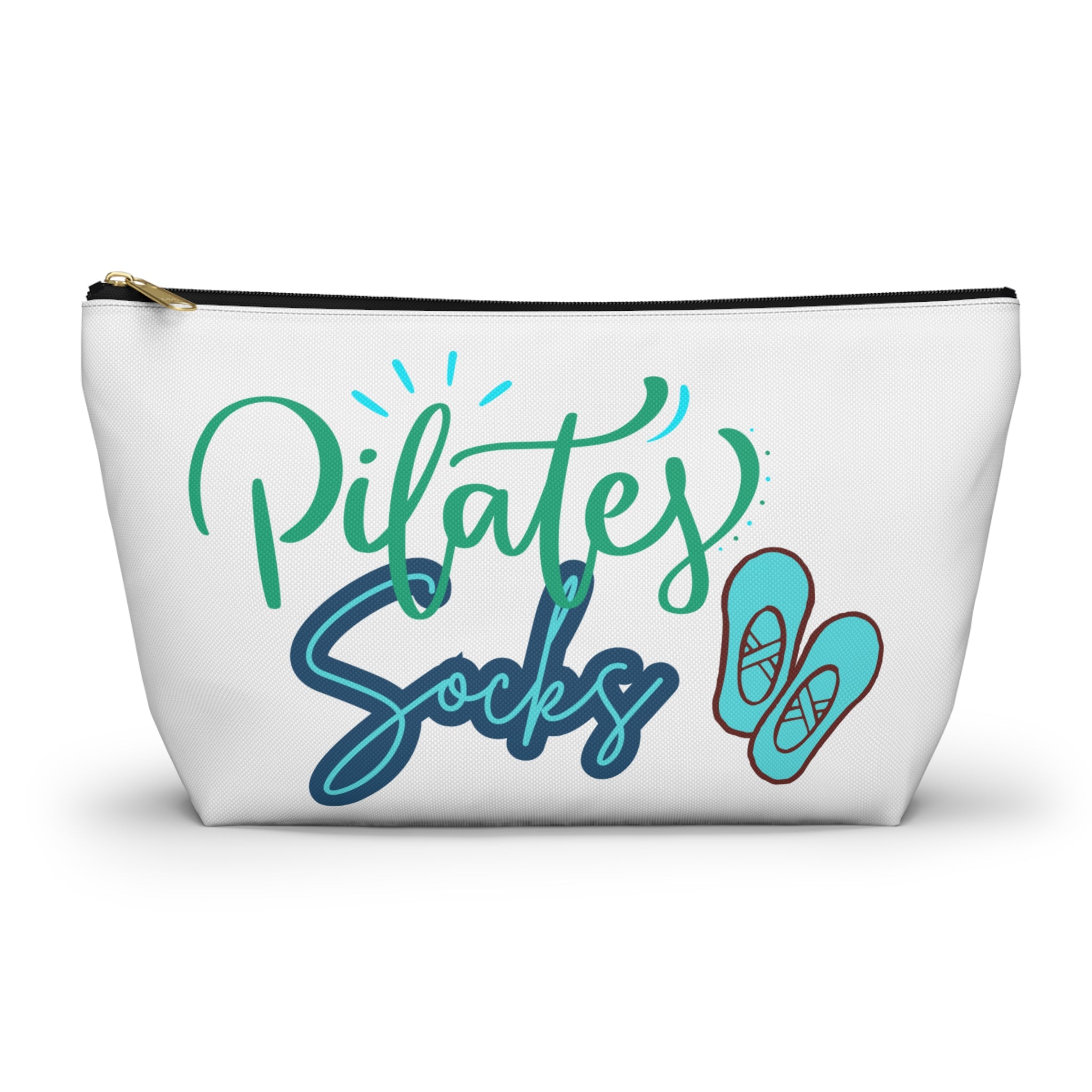Pilates Socks Accessory Pouch — T‑Bottom Zip Bag for Workout Gear
