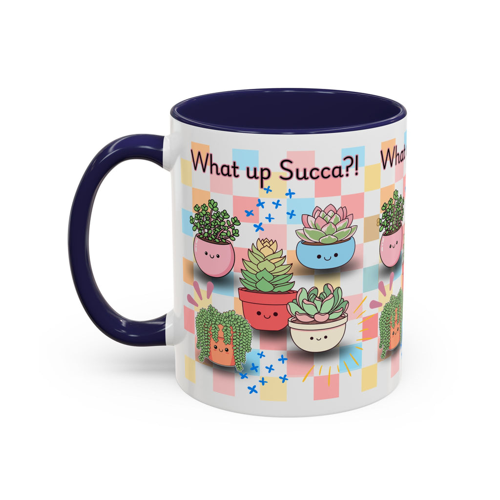 What up Succa? Cute Succulent Accent Coffee Mug – Fun Plant Lover Gift (11 oz)