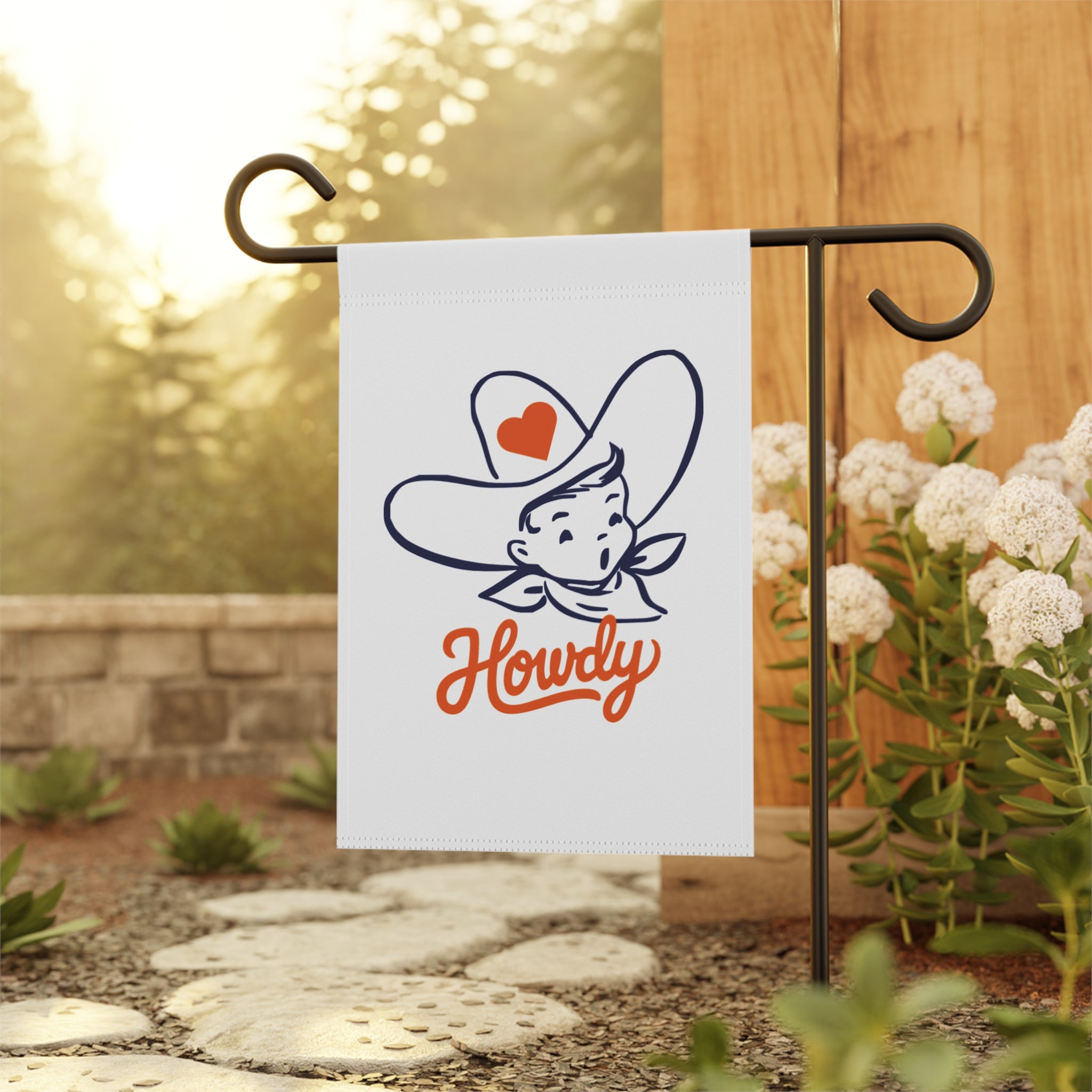 Howdy Cowboy Garden Flag — Cute Western House Banner for Porch & Yard