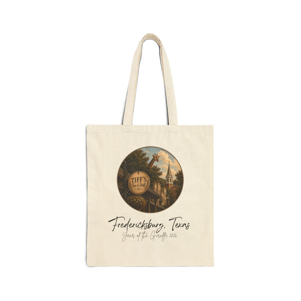 Vintage Road Trip Canvas Tote — "Welcome to the Wild Side" & Fredericksburg, Texas Scenic Print