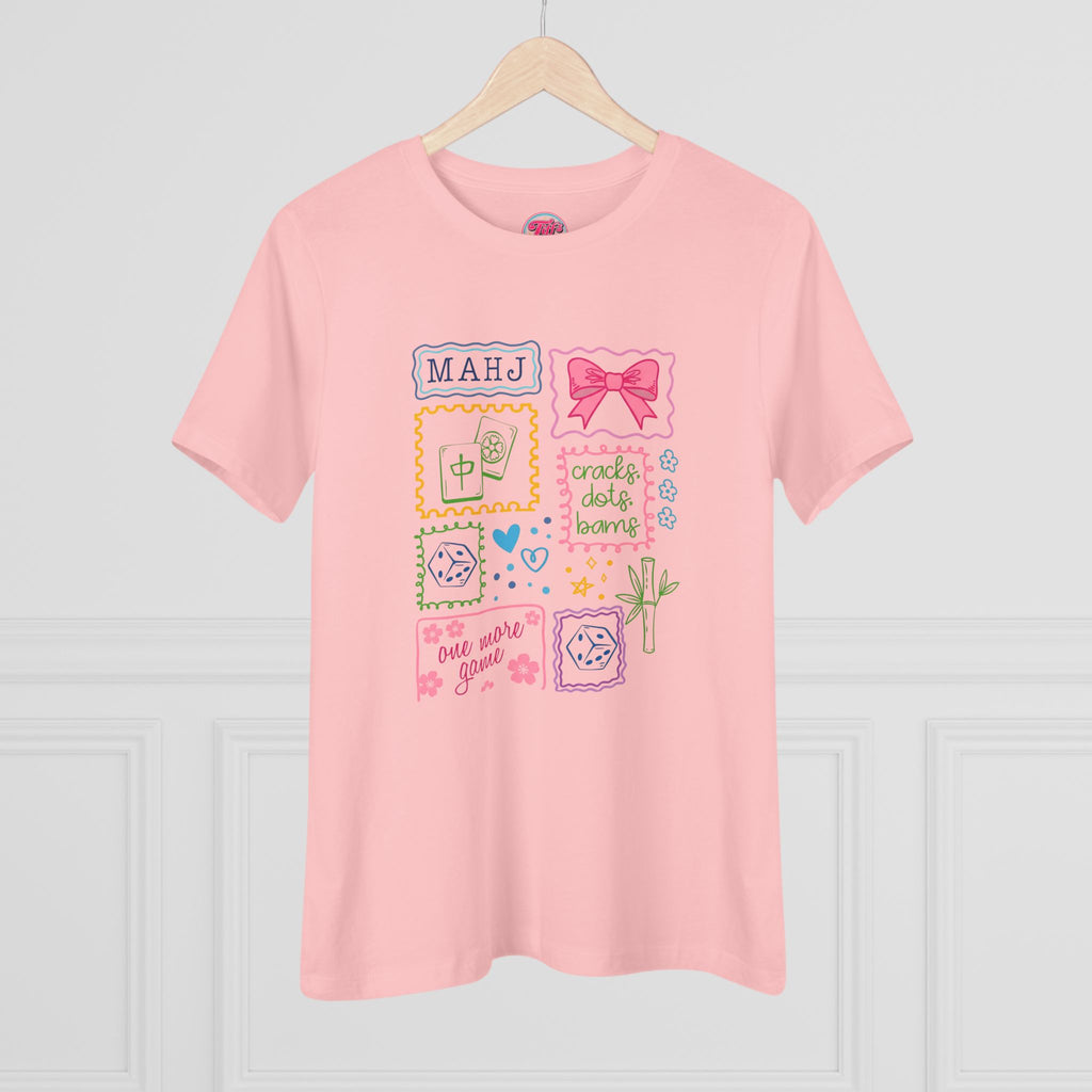 Just A Girl Who Loves Mahjong Graphic Tee — Cute Pastel Mahjong Tiles & Bow Women's T-Shirt