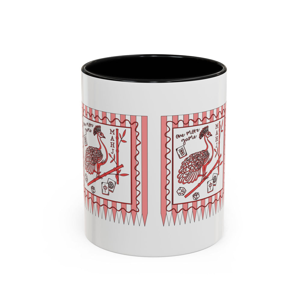 Mahjong Queen Accent Coffee Mug – Retro Tile Design, 11 oz