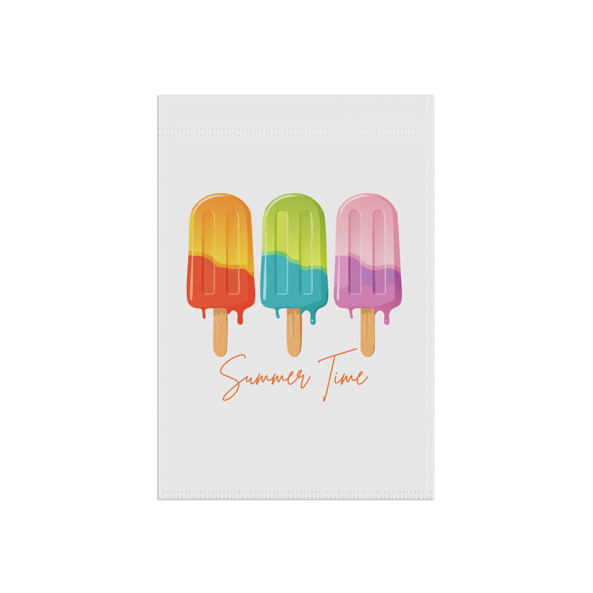 Summer Time Popsicle Garden Flag — Colorful Ice Pop House Banner