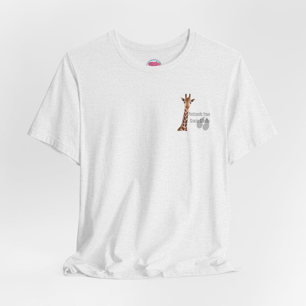 Postcard from Gracie Giraffe T-Shirt — 'Wish You Were Here' Vintage Airmail Graphic Tee