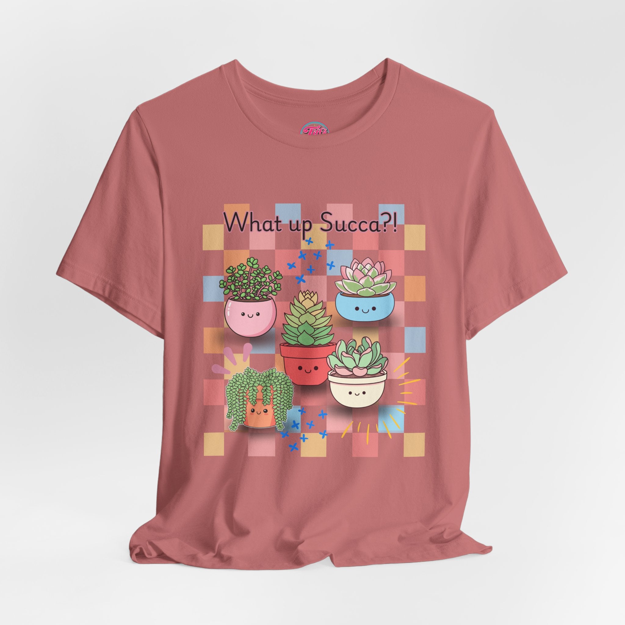 What up SUCCA?! Cute Succulent Graphic Tee — Kawaii Plant Lover Shirt
