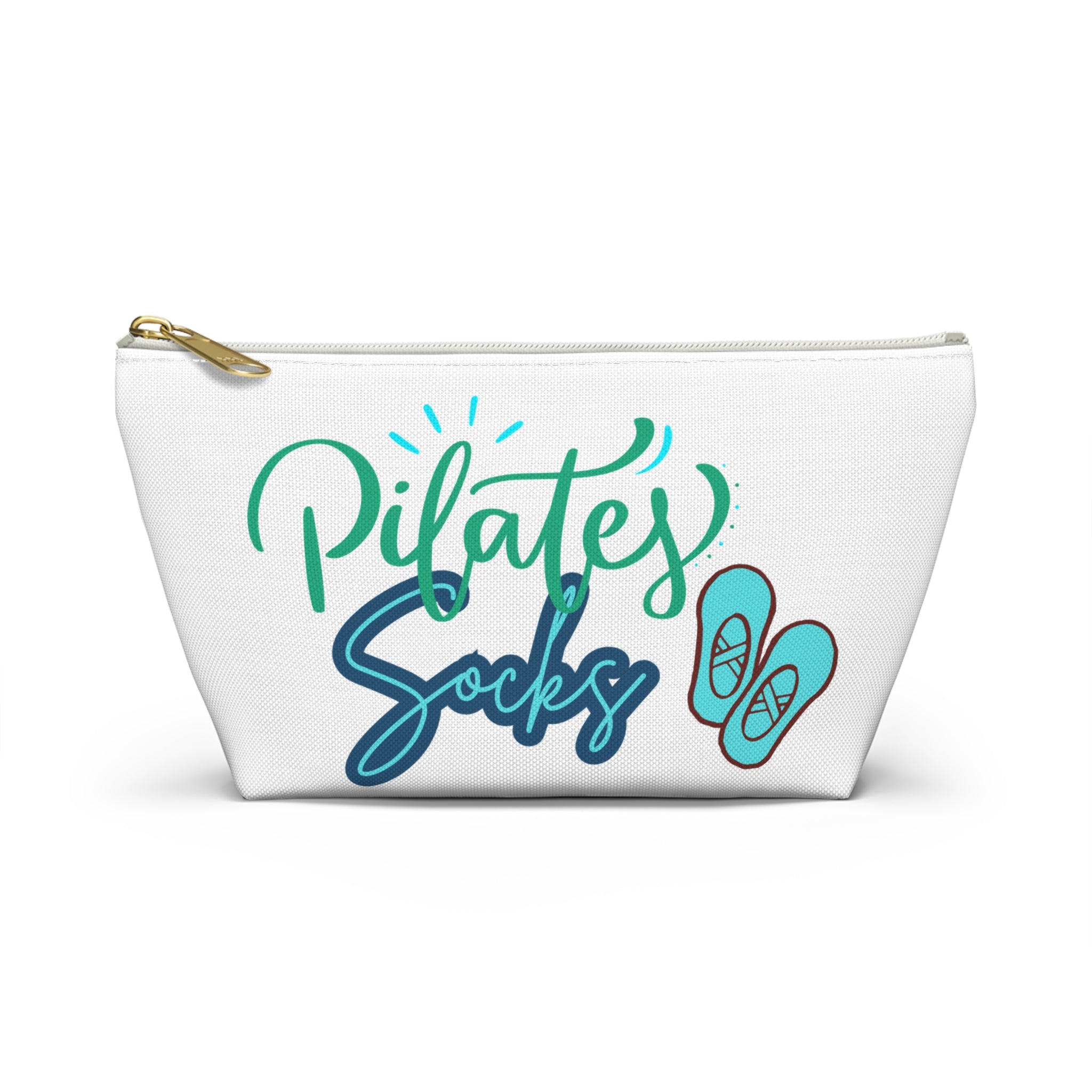 Pilates Socks Accessory Pouch — T‑Bottom Zip Bag for Workout Gear