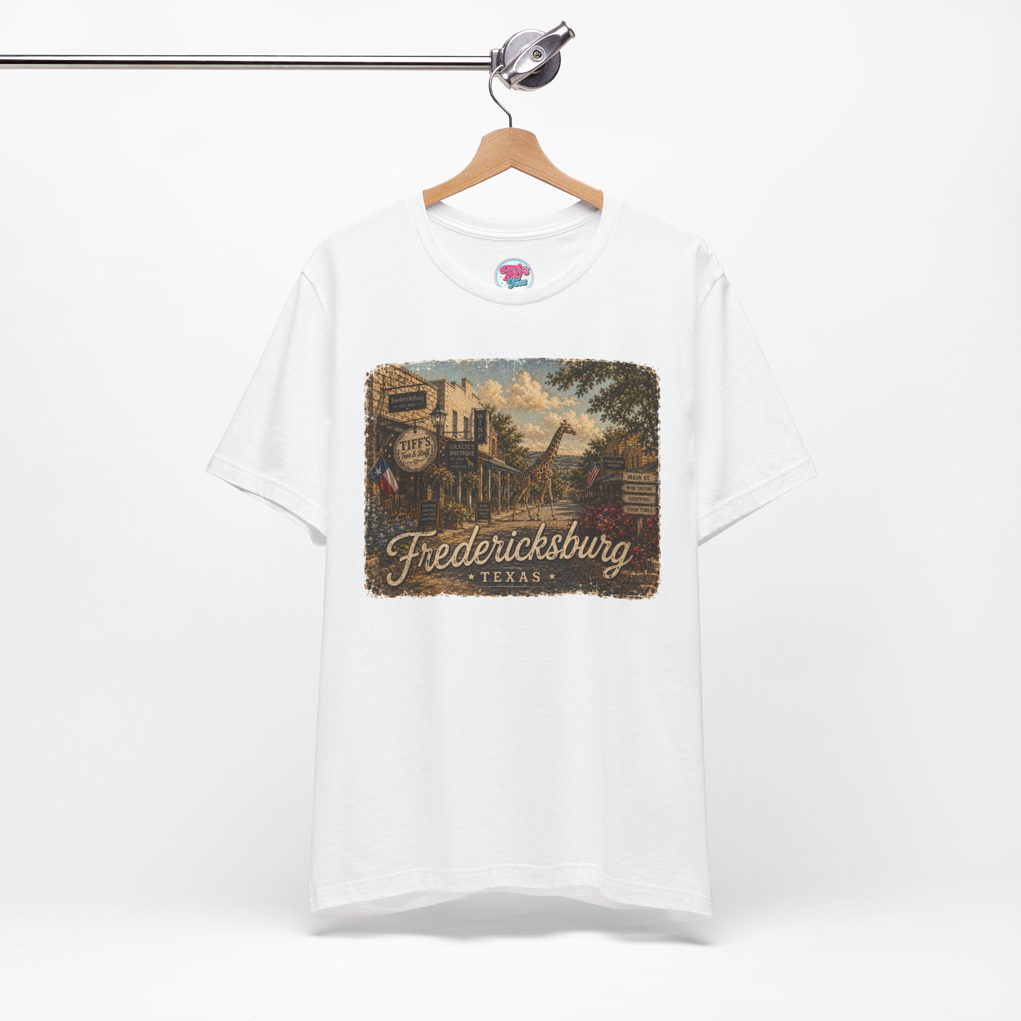Fredericksburg Texas Vintage Scene Tee featuring Gracie