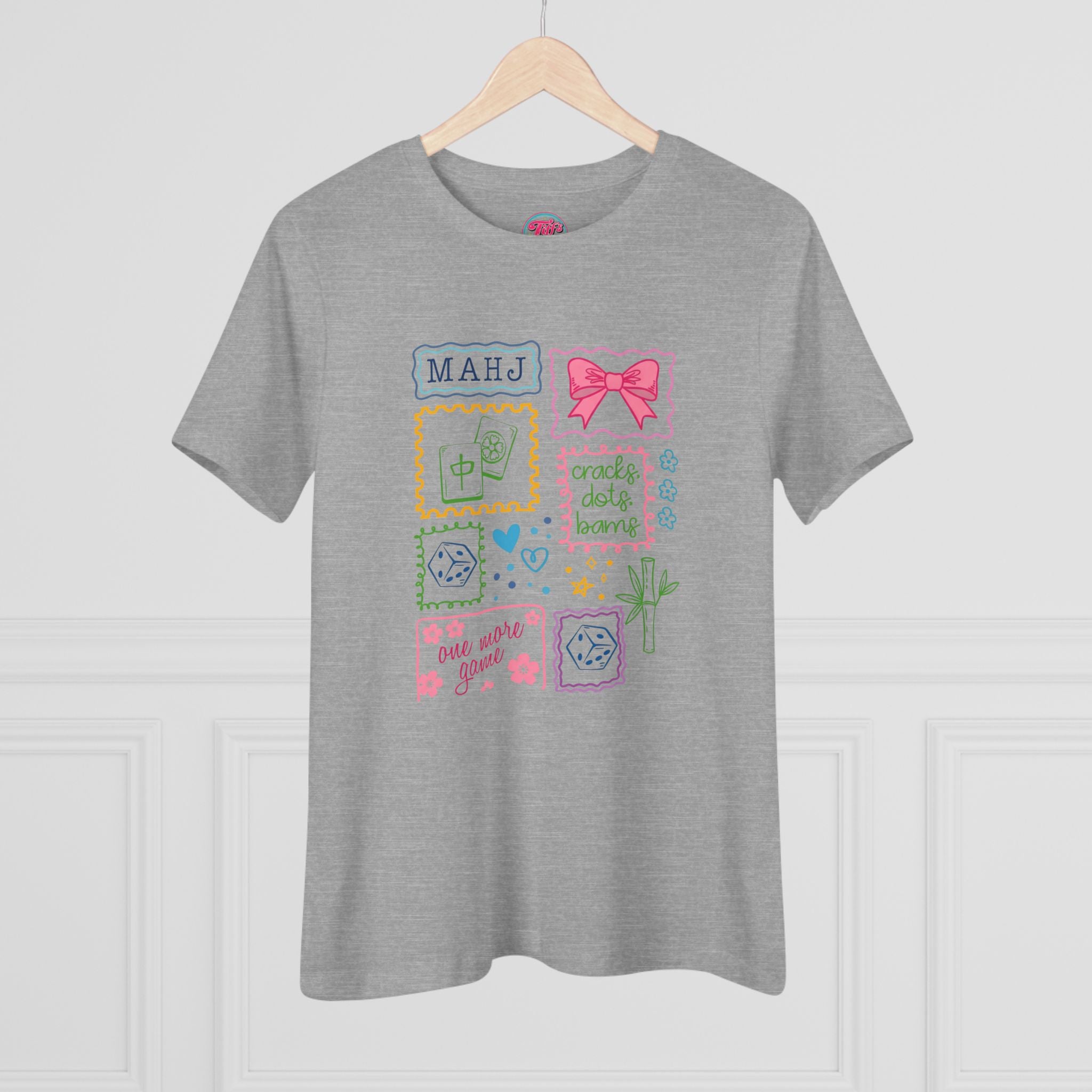Just A Girl Who Loves Mahjong Graphic Tee — Cute Pastel Mahjong Tiles & Bow Women's T-Shirt