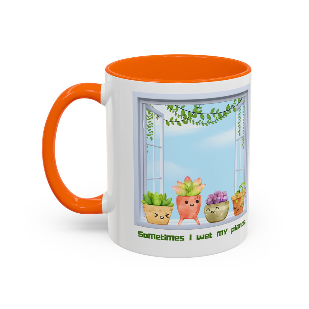 Succulent Window Mug — "Sometimes I Wet My Plants" Cute Plant Lover Coffee Cup