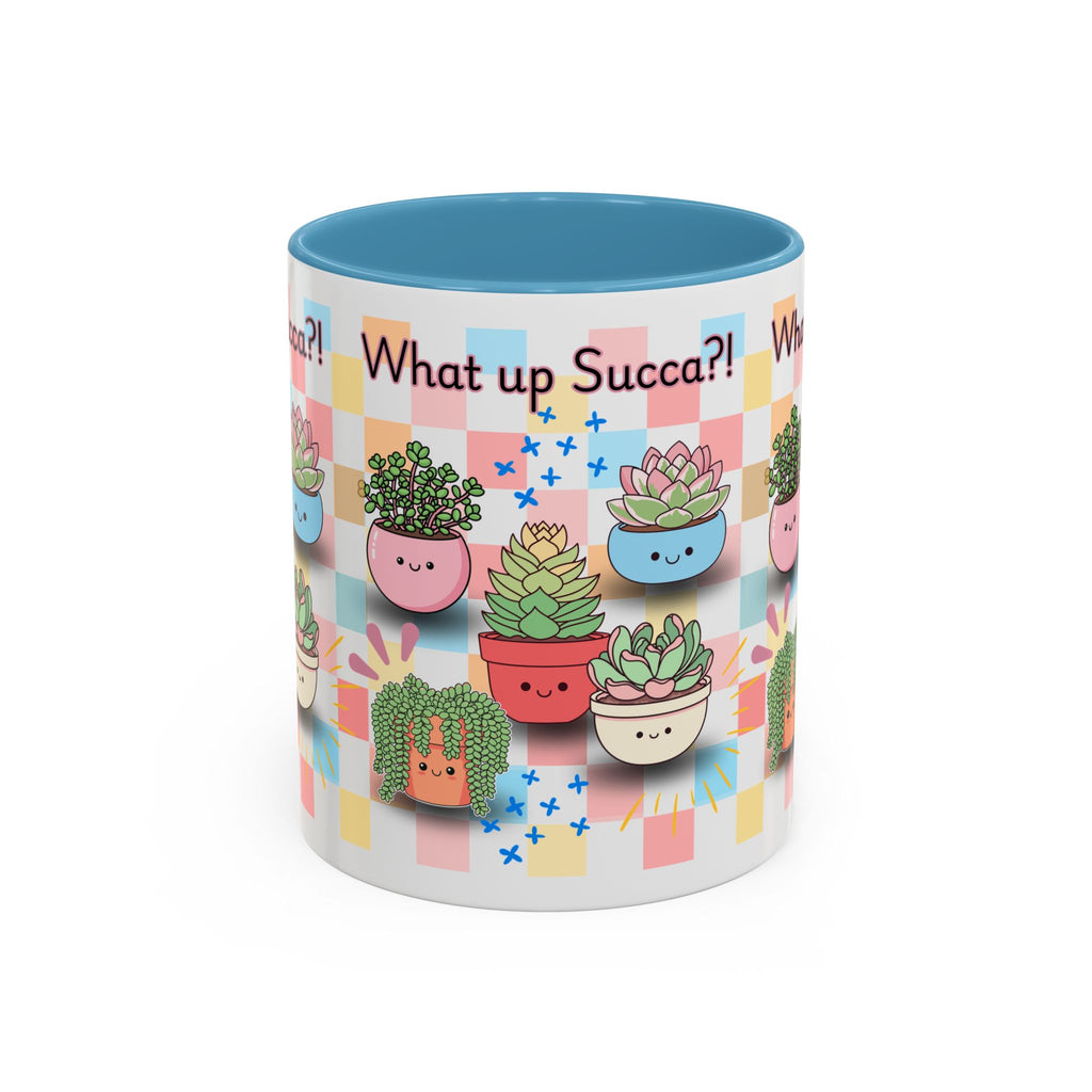 What up Succa? Cute Succulent Accent Coffee Mug – Fun Plant Lover Gift (11 oz)
