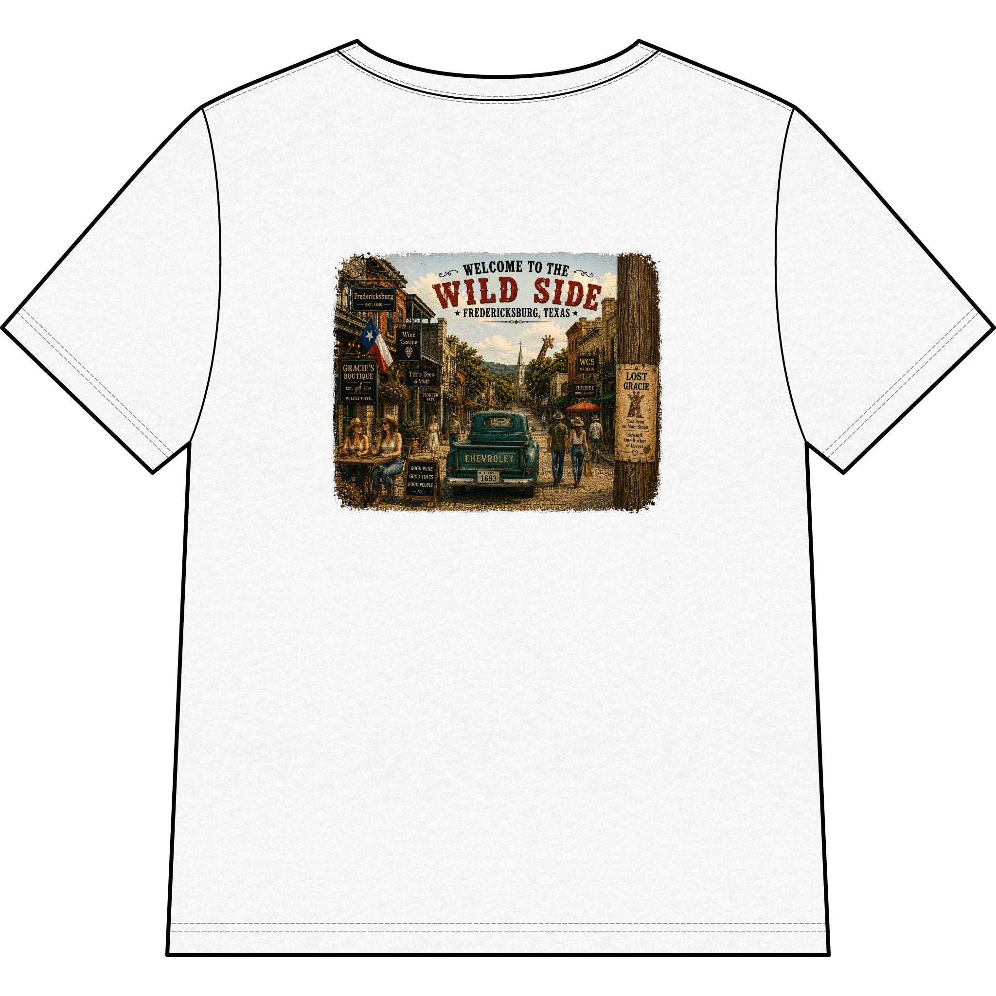 Welcome to the Wild Side V-Neck Tee — Vintage Roadtrip Graphic Shirt