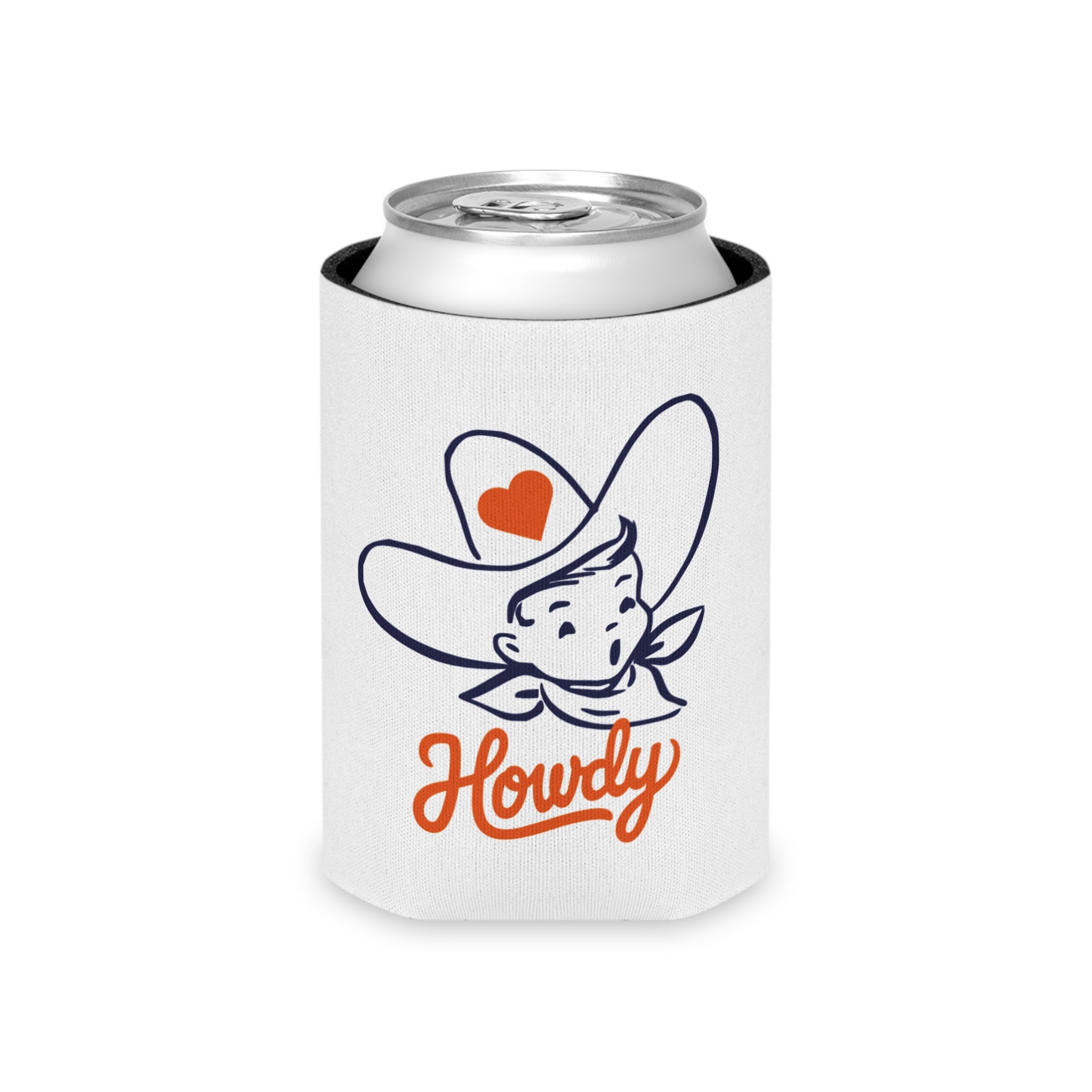 Howdy Cowboy Can Cooler – Retro Western Drink Koozie