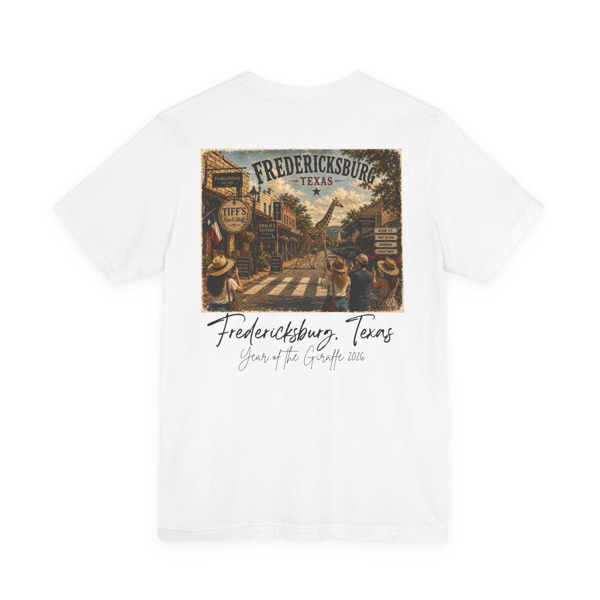 Fredericksburg Texas Vintage Street Scene Tee — Retro Travel Souvenir T-Shirt